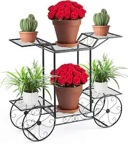 Sorbus - Sorbus® Garden Cart Stand & Flower Pot Plant Holder Display Rack, 6 Tiers, Parisian Style - Home, Garden, Patio - Black