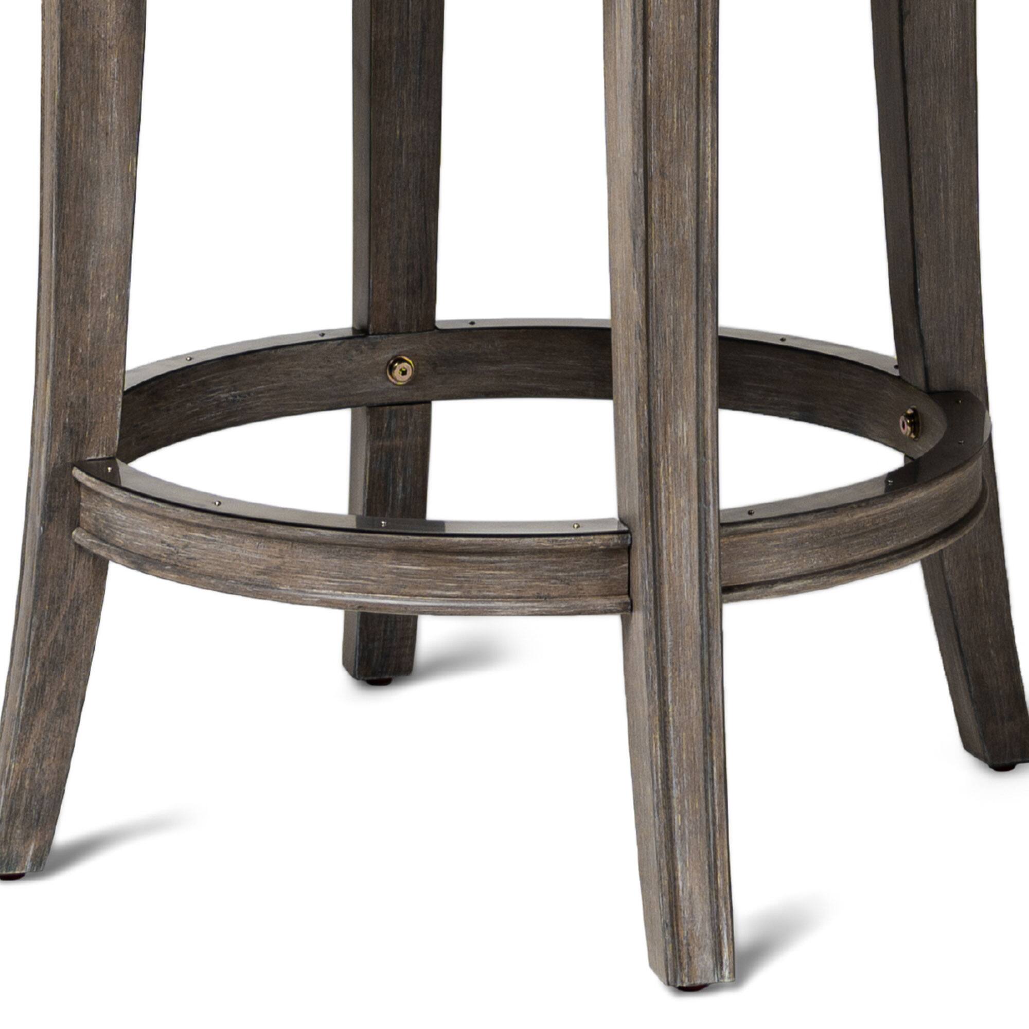 Alt View 5. Maven Lane - 26" Alexander Backless Counter Stool in Reclaimed Oak Finish with  Fabric Upholstery - Reclaimed Oak.