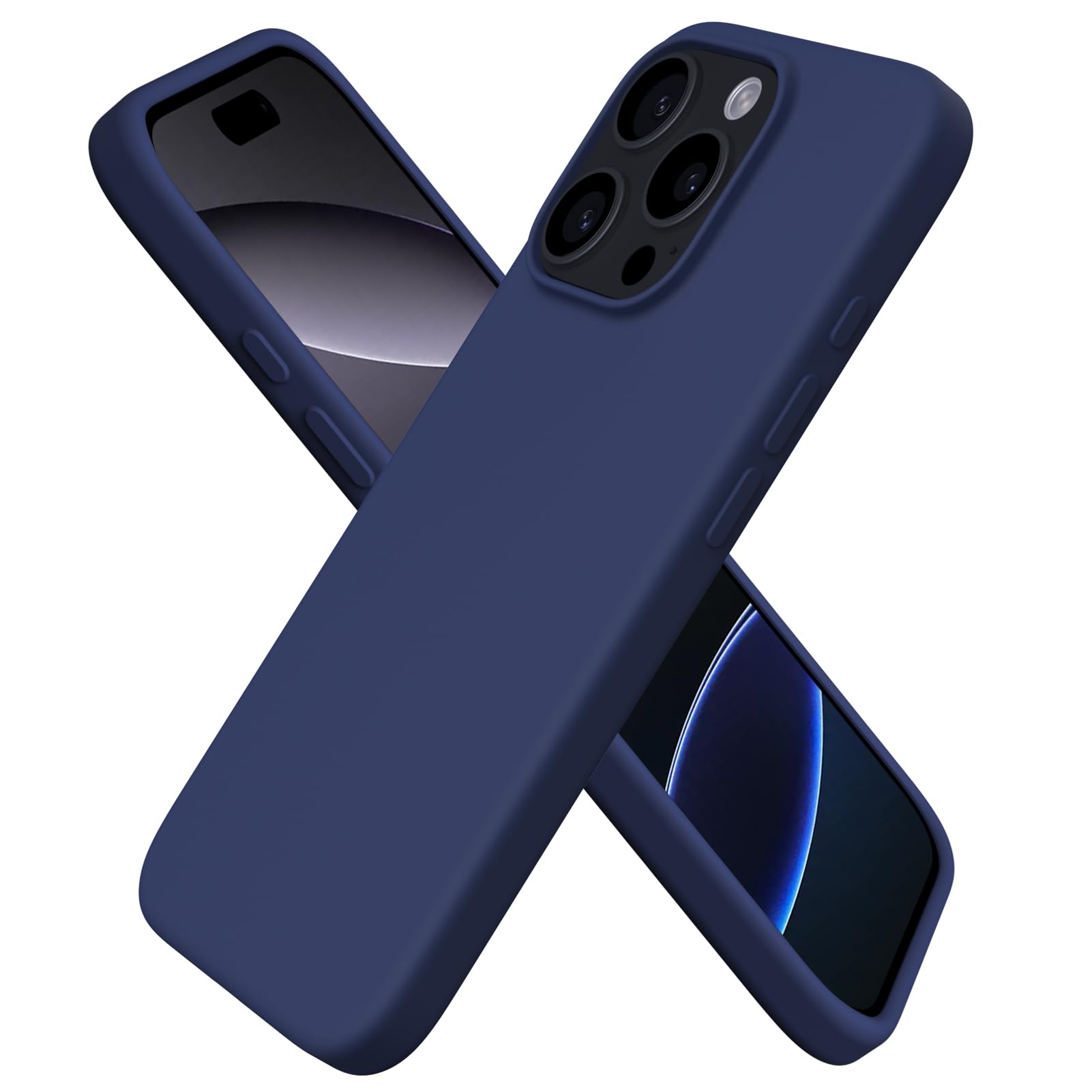 Alt View 2. Ornarto - ORNARTO Bundle for iPhone 16 Pro Case 6.3" in Navy Blue and for AirPods 4 Case 2024 in Aurora Blue - Navy Blue + Aurora Blue.