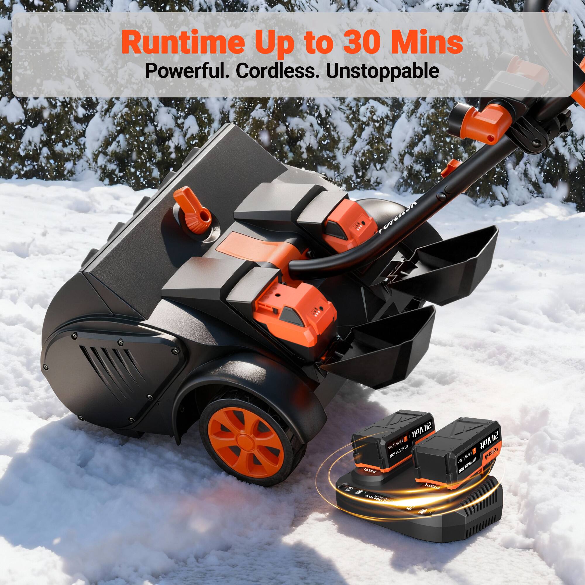 Runtime Up to 30 Mins  
Powerful. Cordless. Unstoppable