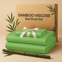 Lux Decor Collection - Rayon from Bamboo Blend Twin Bed Sheets, 4-Piece Cooling Sheet Set with 16-Inch Deep Pockets - Sage