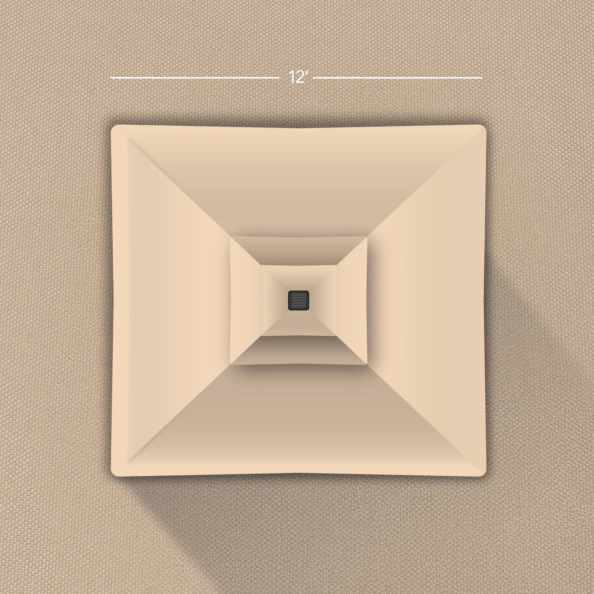 Alt View 7. Best Choice Products - Best Choice Products 12x12ft 2-Tier Square Outdoor Solar LED Cantilever Umbrella w/ 360-Rotating Base   Sand - Sand.