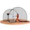 Front. VEVOR - Baseball Batting Cage, 12.0x10.2x7.6 FT Freestanding Portable Batting Cage, Hitting Cages with 4-Ply Knotless Polyester - Black.