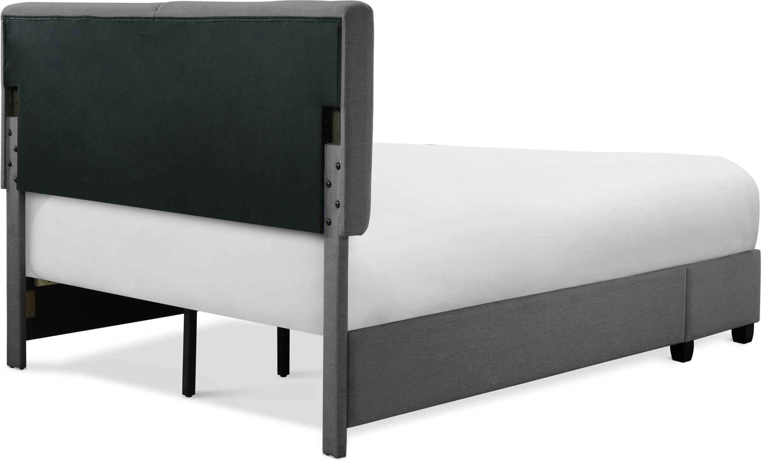 Alt View 18. Finch - Maxwell Storage Bed with Adjustable Height Headboard Queen - Dark Gray.