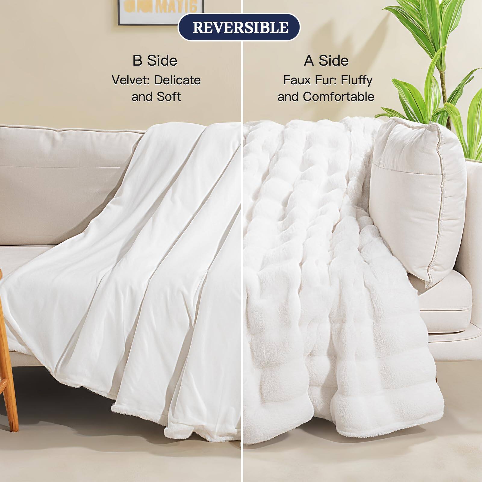 **OM MAYIB REVERSIBLE**

**B Side**
Velvet: Delicate and Soft

**A Side**
Faux Fur: Fluffy and Comfortable