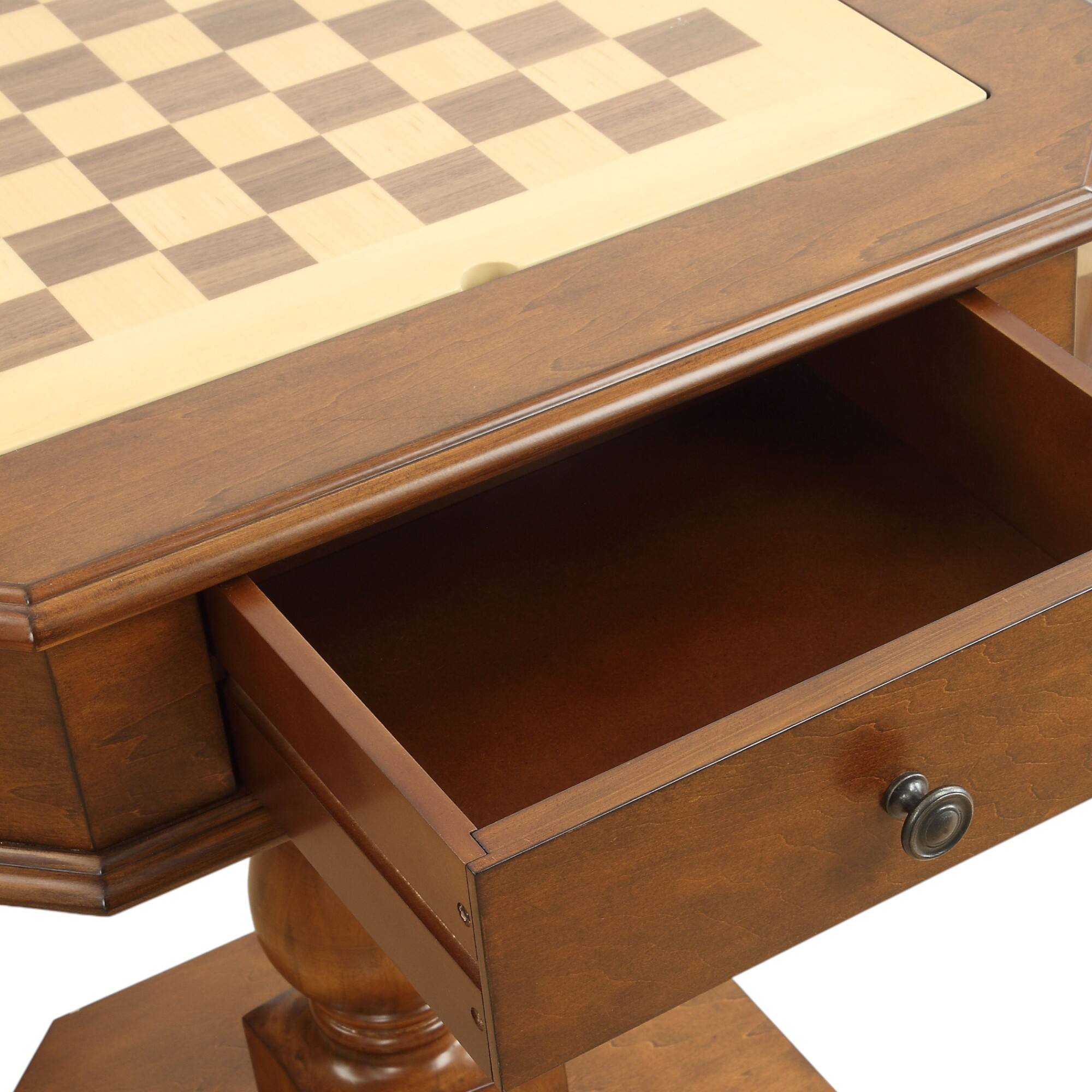 Back. Anysun - Reversible Chess & Checker Game Table - Includes Game Tray - Cherry.