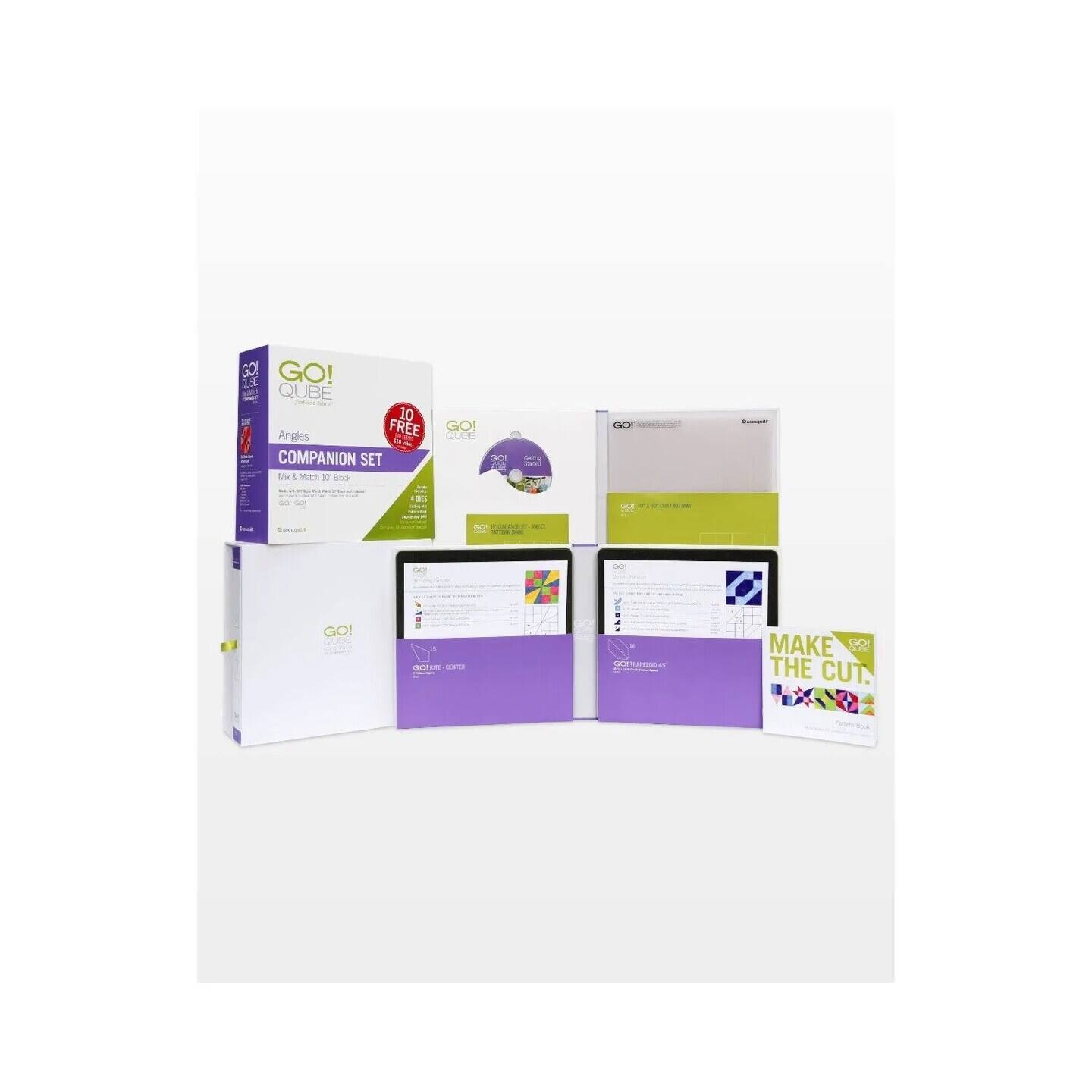 GO! S M QUBE
10 Angles
FREE
COMPANION SET
M A Man e BOS
GO! QULE
Gor  M
- GO! de
MAKE THE CUT