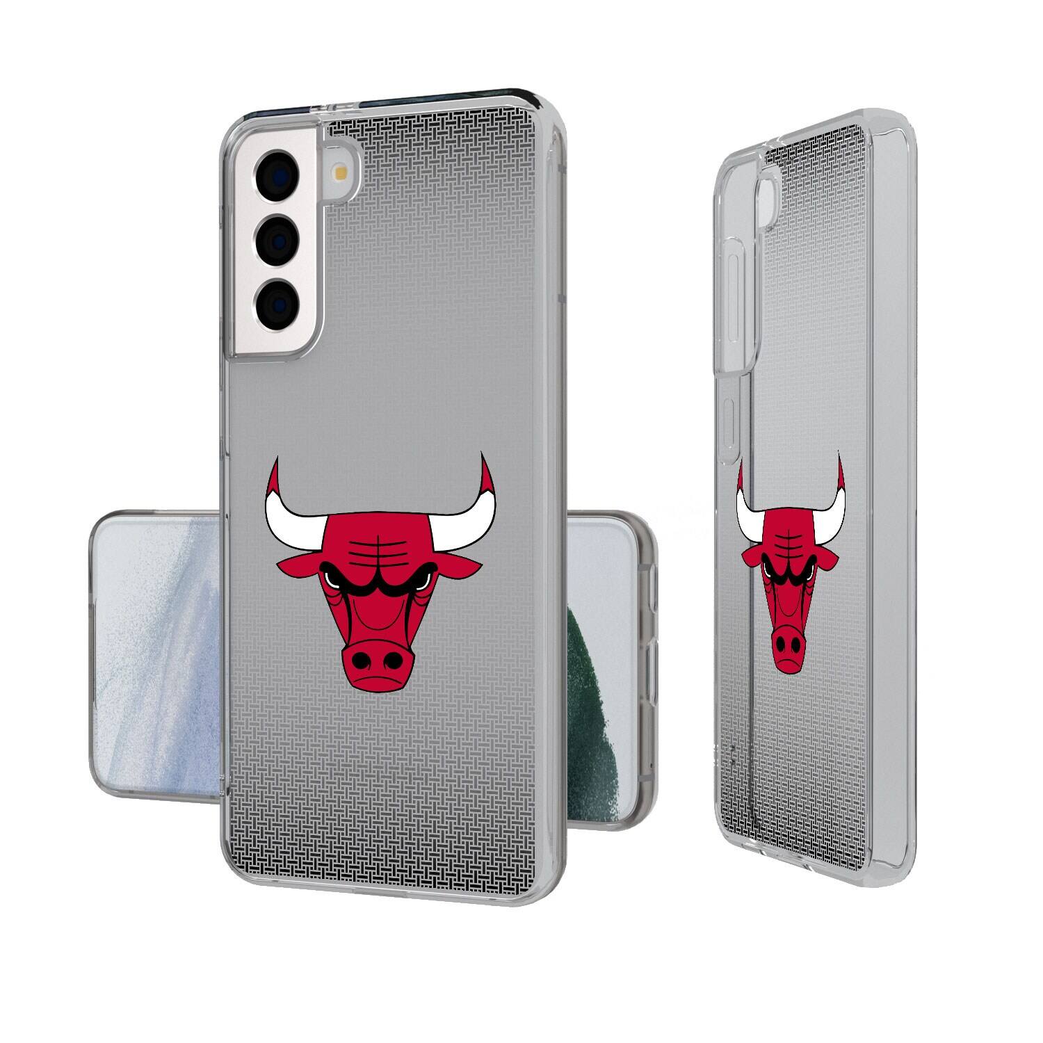 Front. Keyscaper - Chicago Bulls Linen Logo Galaxy Clear Case - S24 - Multicolor.