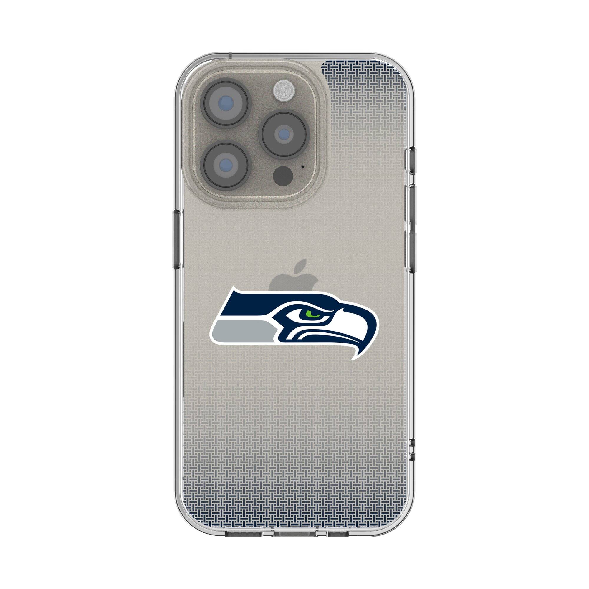 Front. Keyscaper - Seattle Seahawks Linen Logo iPhone Clear Case - 13 Pro Max - Multicolor.