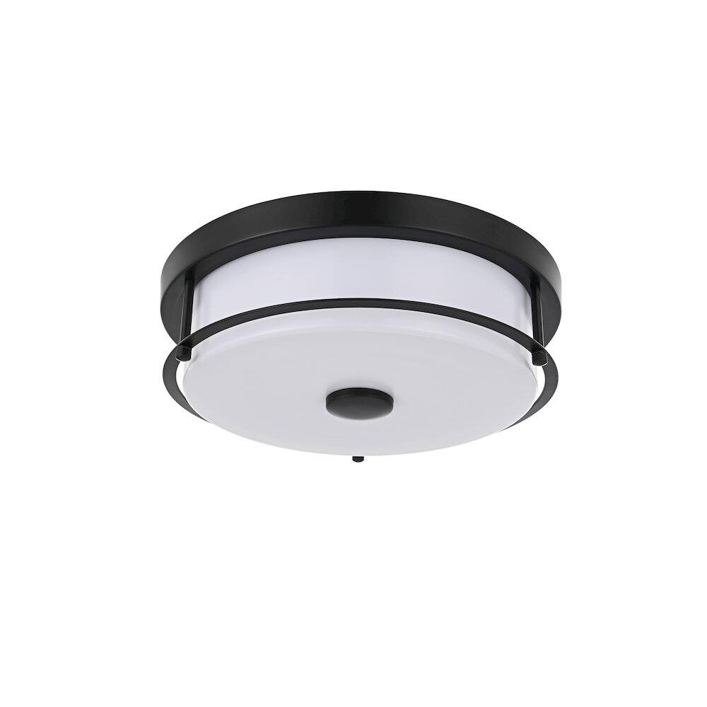 Angle. Living District - Kolson 12 Inch Led Flush Mount Ceiling Light In Black - Black.