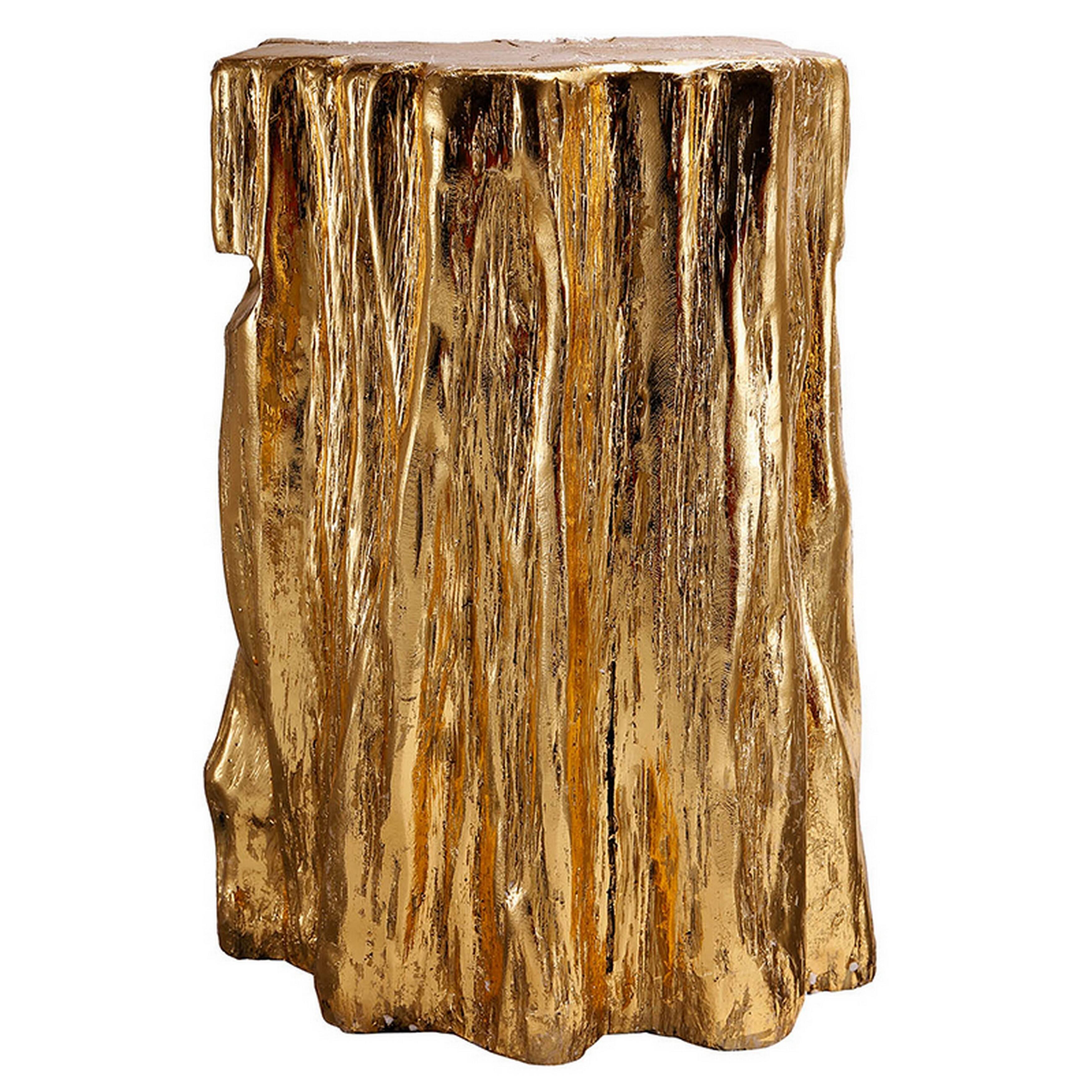 Alt View 1. Manhattan Lane - Well Designed Nature Inspired Tree Trunk Stool - Gold.