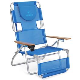 Ostrich - The Original 3N1 Lightweight Beach Lounge Chair with Footrest - Blue