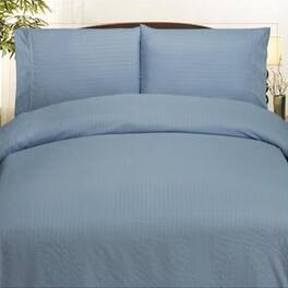 Plazatex - Embossed Dobby Stripe 90GSM Microfiber Sheet Set - Twin 39x75" - Light blue