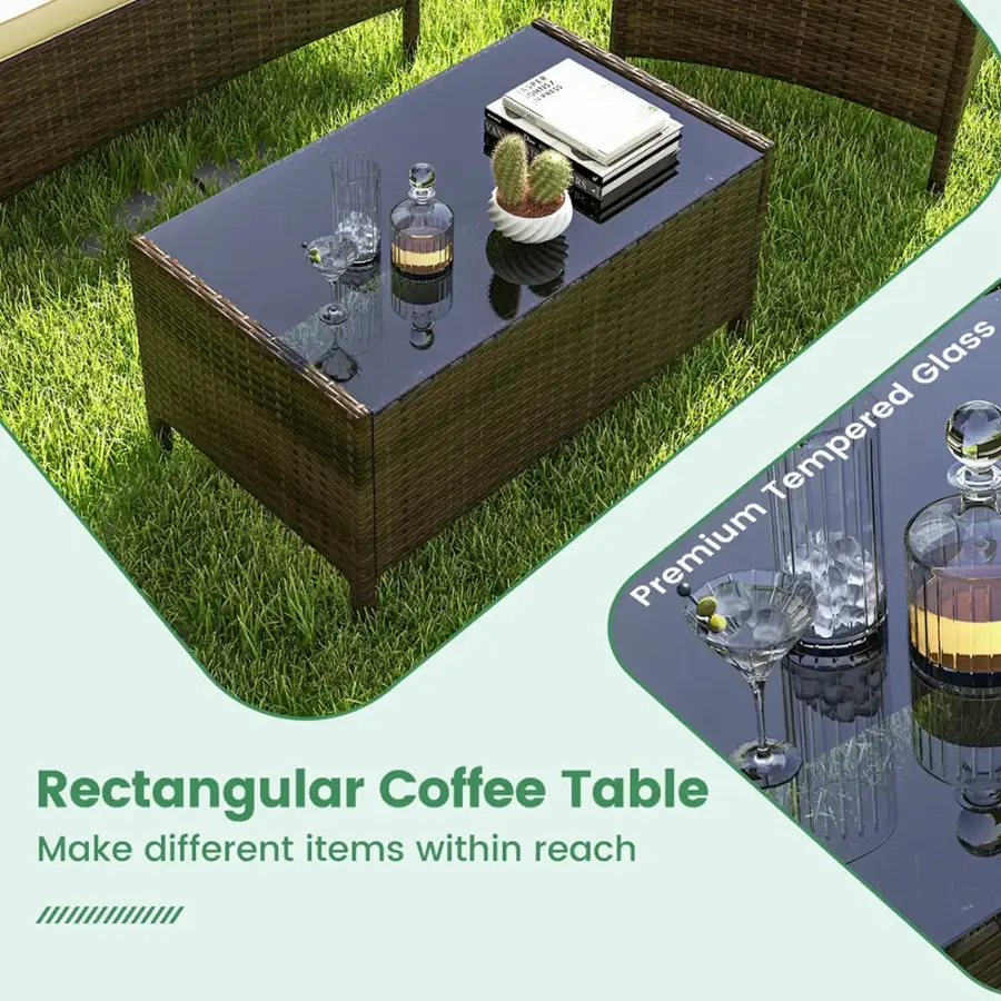 "Rectangular Coffee Table: Make different items within reach."