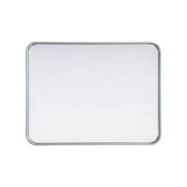 Elegant Decor - Contour Metal Rectangle Mirror 18x30 - Silver