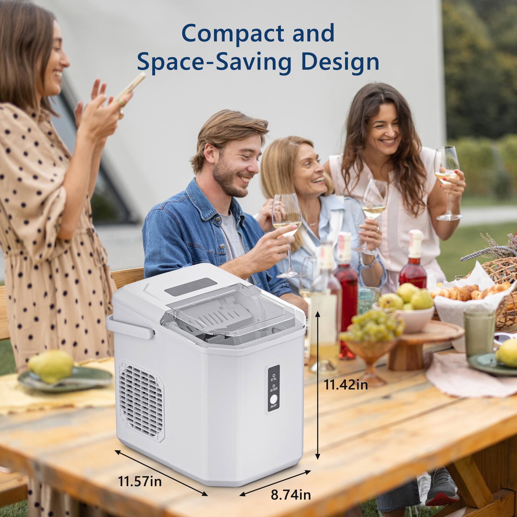 Compact and Space-Saving Design

11.42in  
11.57in  
8.74in