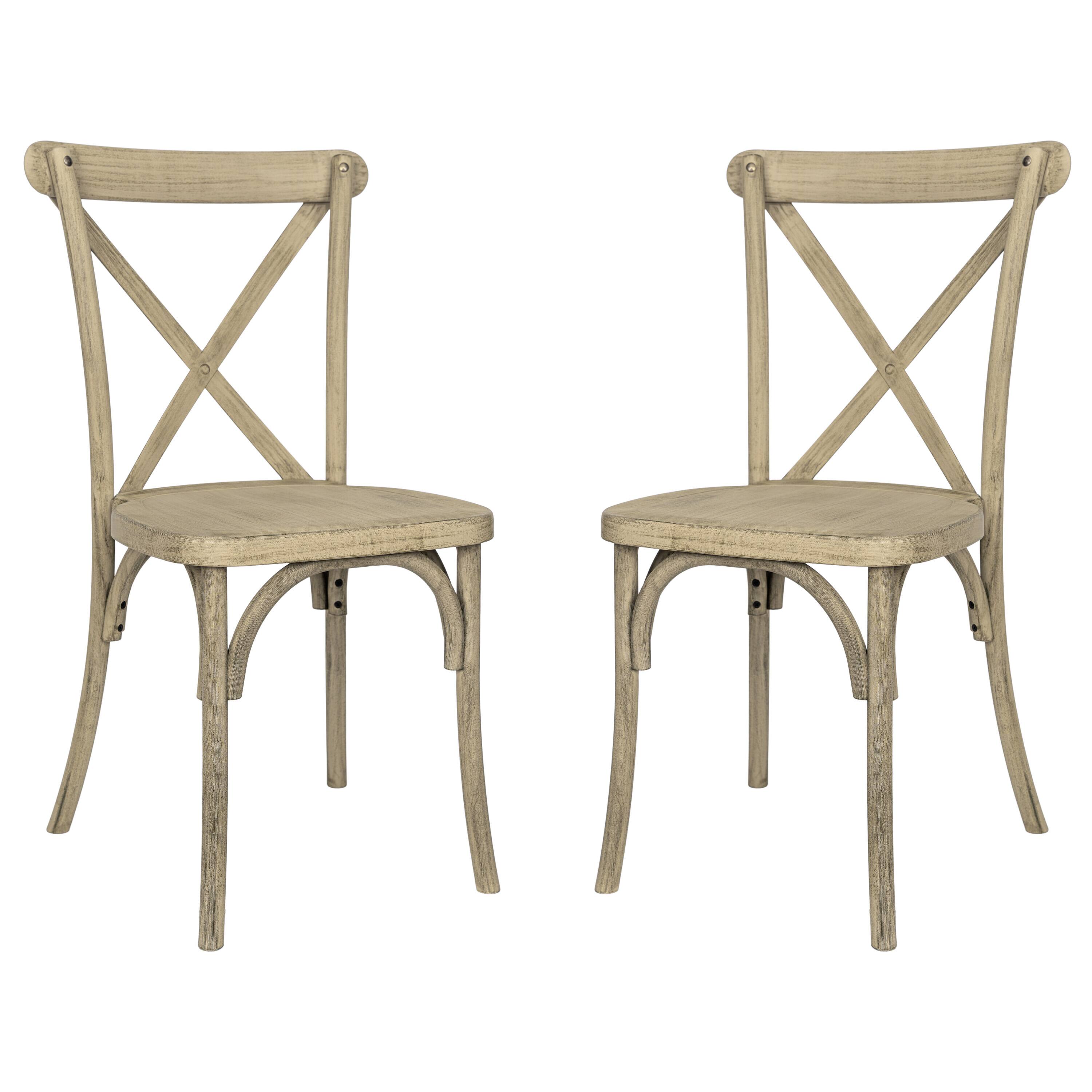 Alt View 1. Emma + Oliver - Hensler Set of 2 Weather-Resistant Wood Look Stackable Resin Cross Back Chairs for Indoor/Outdoor Use - Light Oak.