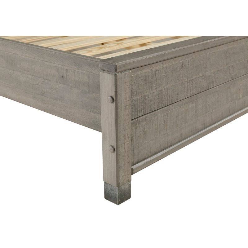 Alt View 1. Hivvago - Hivvago Queen Solid Wooden Platform Bed Frame with Headboard - Grey.