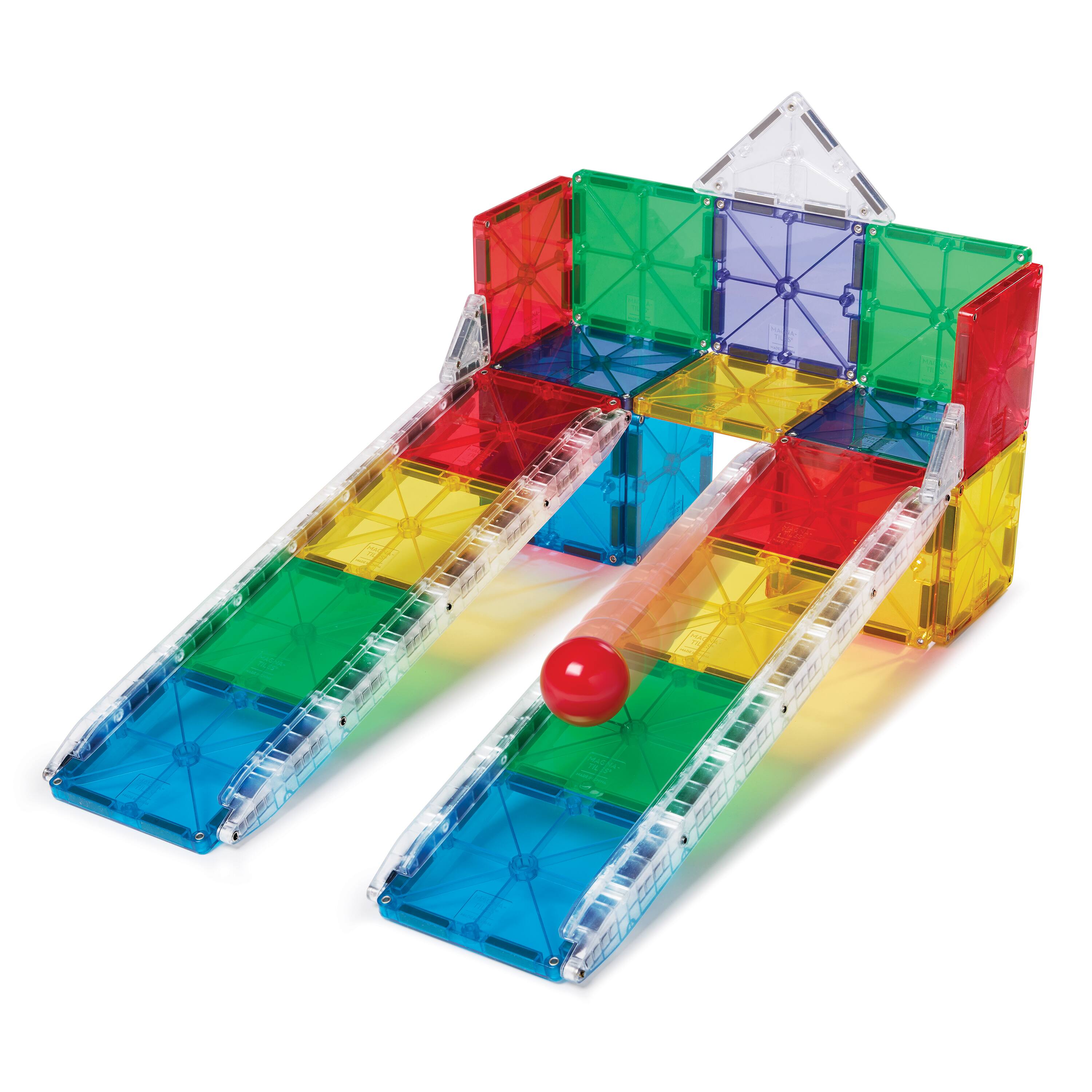 Alt View 1. Magna-Tiles - Rail Racers 33-Piece Magnetic Construction Set, THE ORIGINAL MAGNA-TILES.