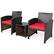 Back. Costway - 3PCS Patio Rattan Wicker Furniture Cushion Sofa Coffee Table - Red,Mix brown.