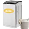 Winado - 400W 30lbs Full Automatic Washing Machine Clothing Clean Washer Spin 8 Program,5 water levels,Electric Laundry Machine - Light Gray