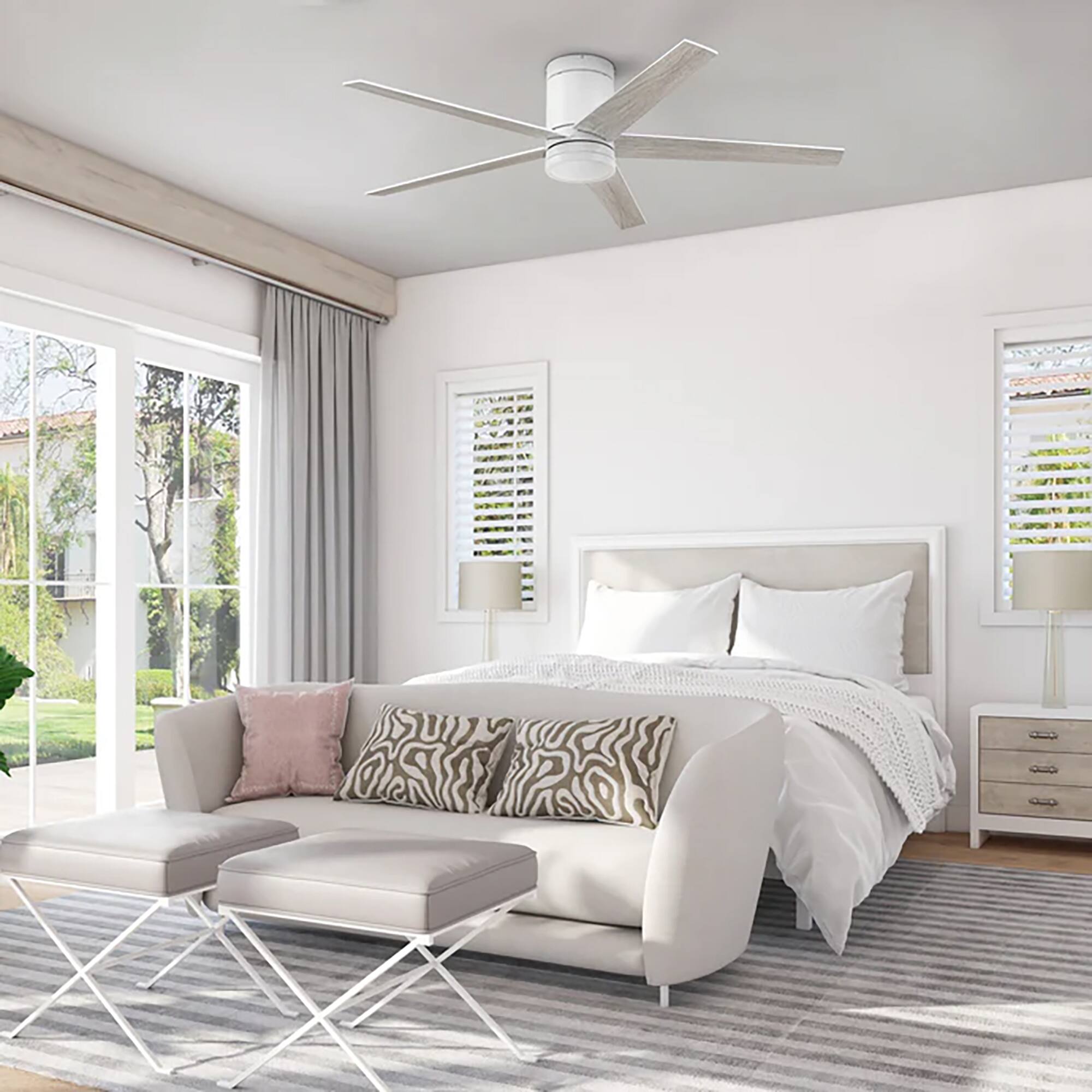 Alt View 6. Honeywell - Honeywell 52" Ceiling Fan LED Light Remote Control Indoor Airflow Fixture, White - White.