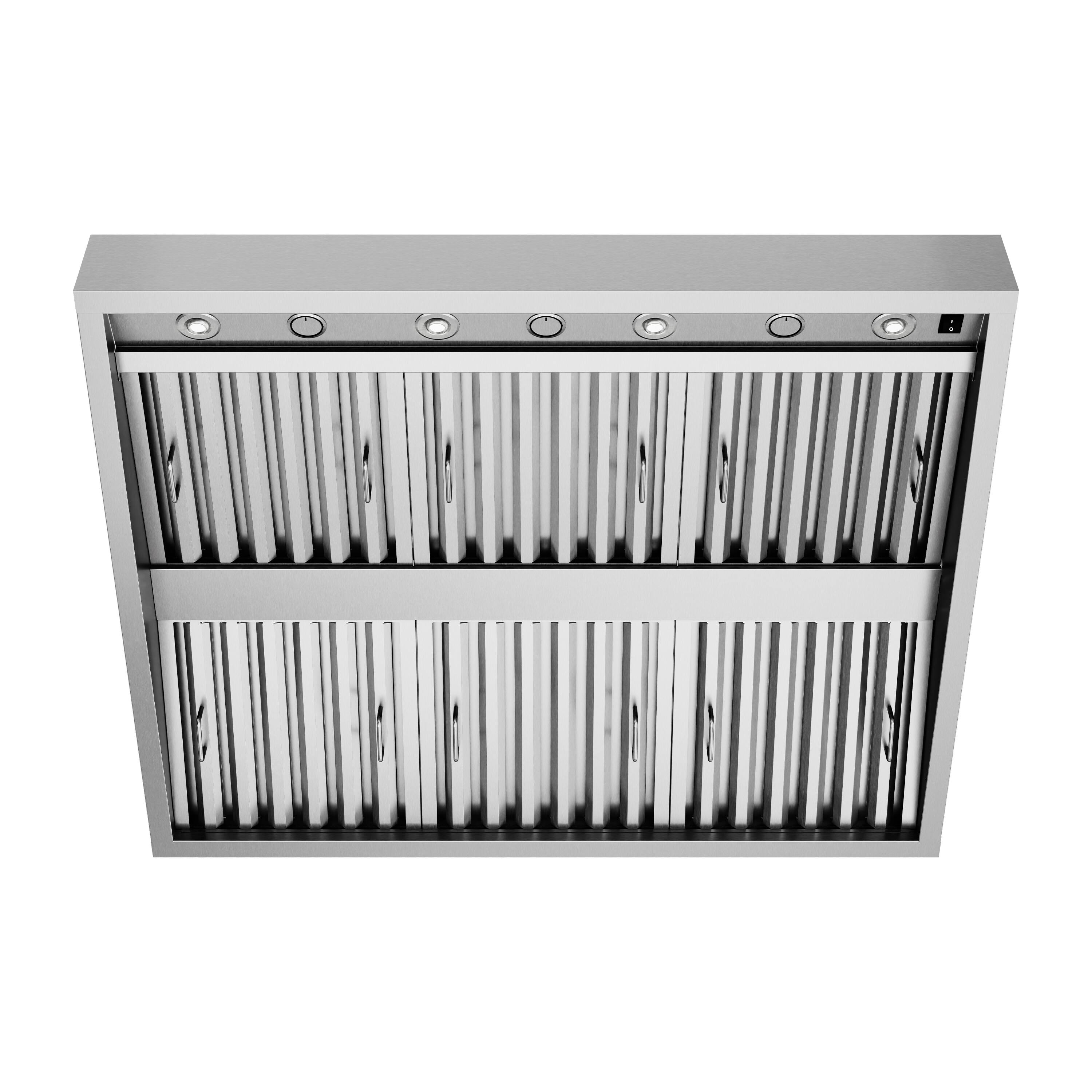 Angle. ZLINE - ZLINE 42 in. Externally Vented Under Cabinet Outdoor Grill Range Hood (GOU1-42) - Stainless Steel.