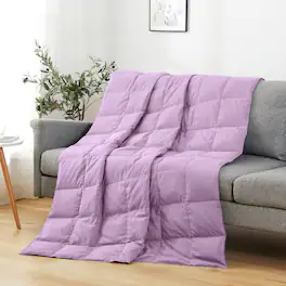 Peace Nest - Lightweight Feather Down Throw Blanket - Purple
