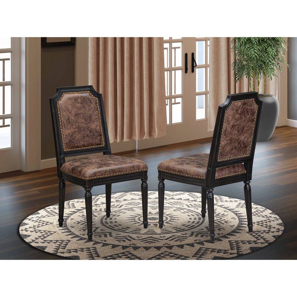 Alt View 1. East West Furniture - Upholstered Chairs - Brown.