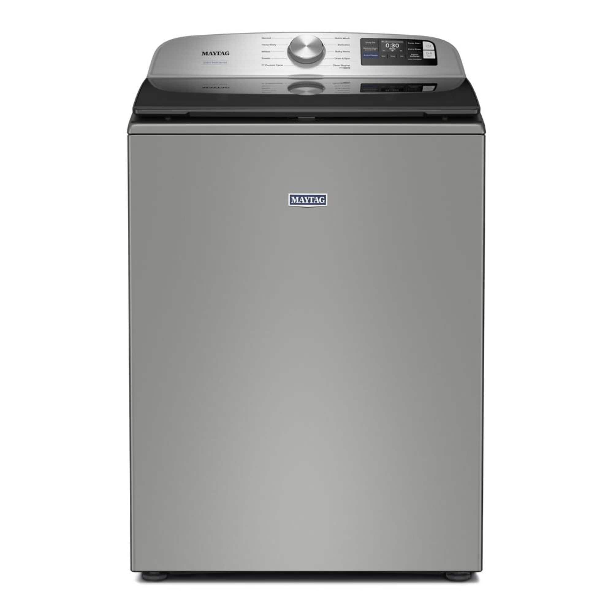 Maytag - 5.2 Cu. Ft. Smart Top Load Washer with Extra Power - Classic SIlver