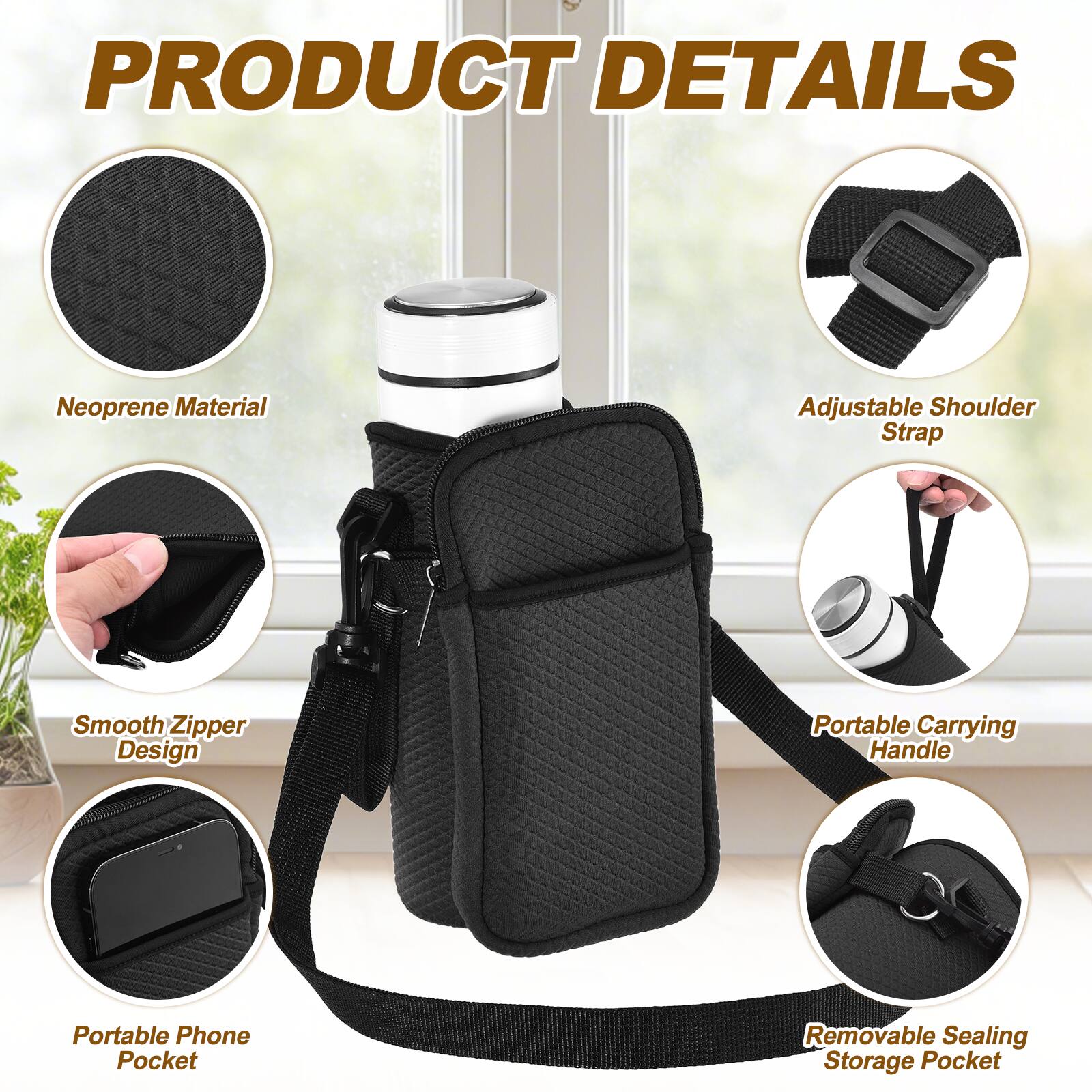 PRODUCT DETAILS

- Neoprene Material
- Adjustable Shoulder Strap
- Smooth Zipper Design
- Portable Carrying Handle
- Portable Phone Pocket
- Removable Sealing Storage Pocket