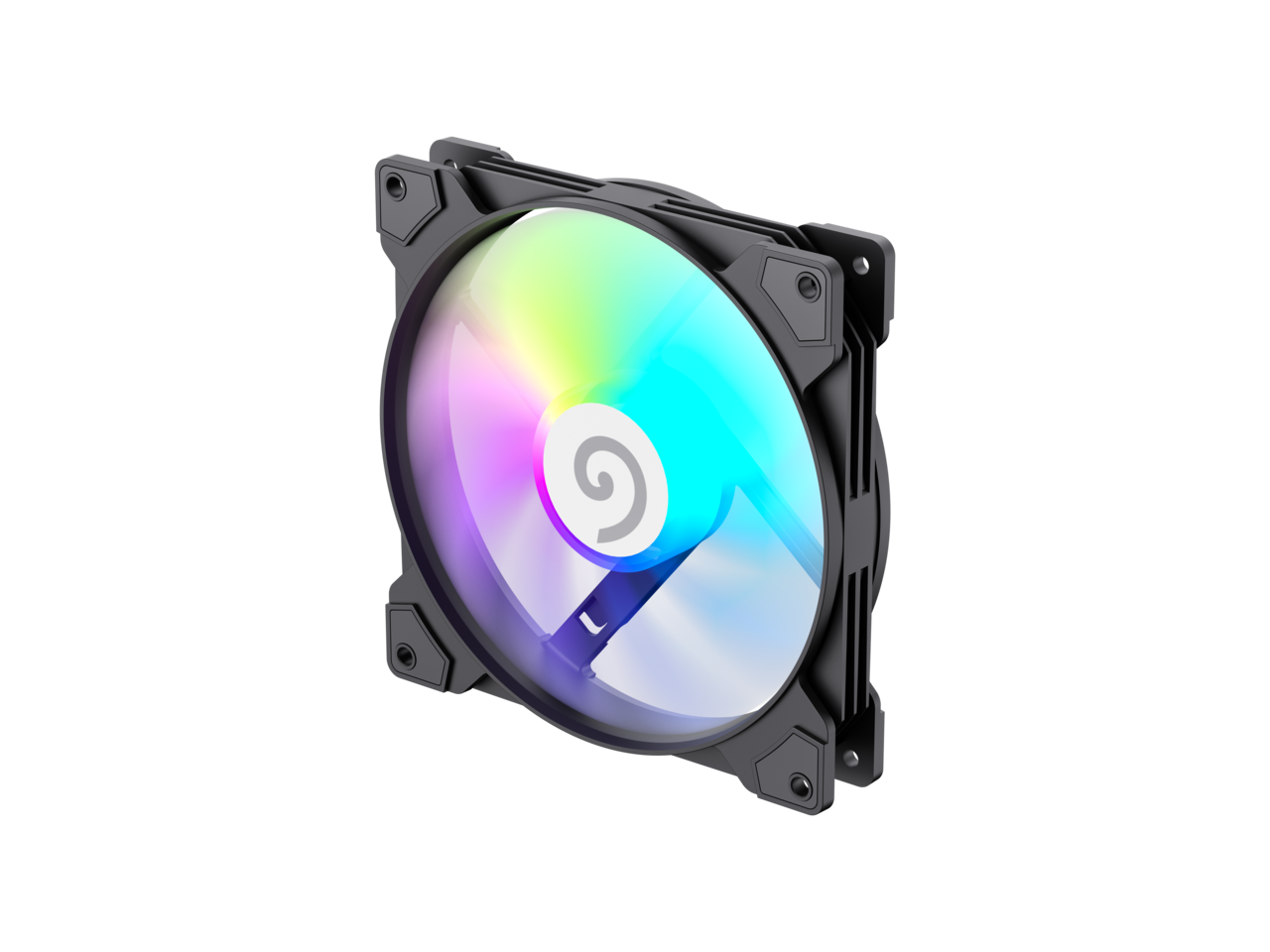 Alt View 1. GAMEMAX - GAMEMAX FN14A-S5, 120mm White frame ARGB Fan - High-Performance Cooling Fan for PC Case Addressable RGB LED Case Fan - White.