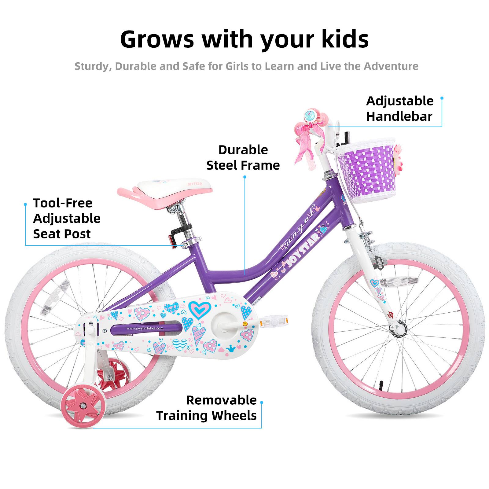Grows with your kids

Sturdy, Durable and Safe for Girls to Learn and Live the Adventure

- Adjustable Handlebar
- Durable Steel Frame
- Tool-Free Adjustable Seat Post
- Removable Training Wheels

www.sienlarfikes.com
