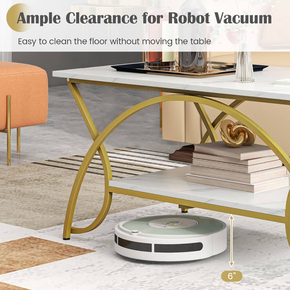 Ample Clearance for Robot Vacuum  
Easy to clean the floor without moving the table  
6"