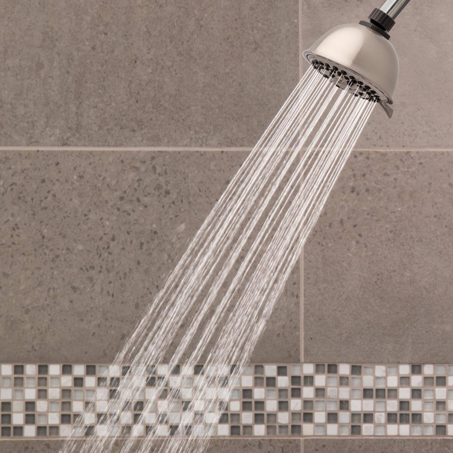 Left. Waterpik - Waterpik PowerPulse Massage Brushed Nickel 7 settings Wallmount Showerhead 1.8 gpm - Brushed Nickel.