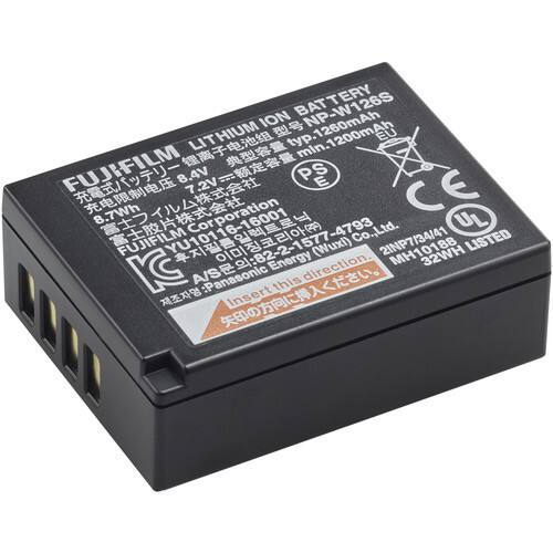 FUJIFILM LITHIUM ION BATTERY  
NP-W126S  
1260mAh  
LITHIUM  
typ. min.1200mAh  
EU  
FUJIFILM  
8.4V  
72V  
PS E  
7.2V  
CE  
8.7Wh  
Corporation  
UL  
YU016-1801  
Cor Co.,Ltd.  
FUJIFILM  
A/S:82-2-1577-4793 (Wuxi)  
2INP7/34/41  
LISTED  
Energy direction.  
32WH  
KC  
A/S :P  
panasonic  

Insert this