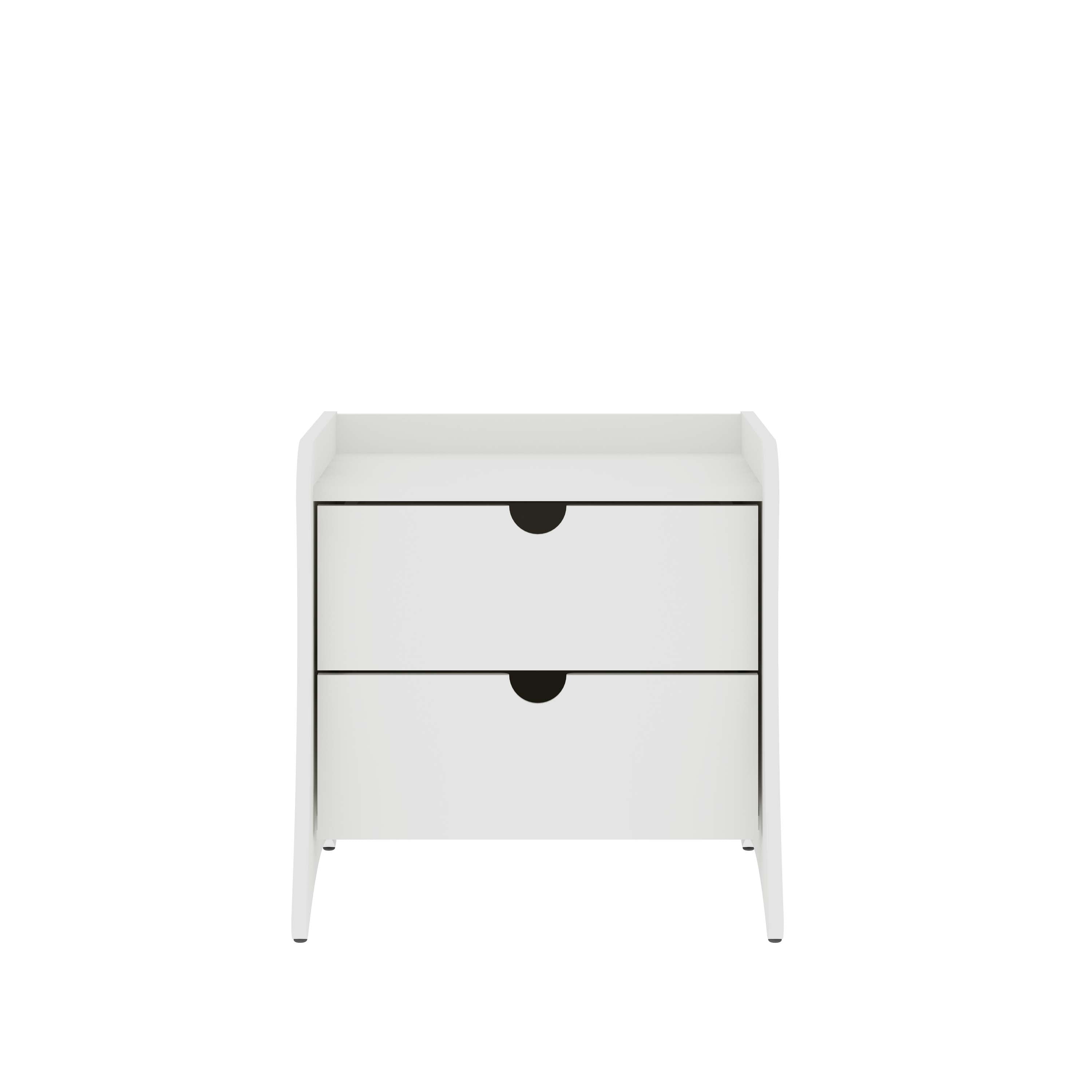 Manhattan Comfort - Coney Mid-Century Modern 20" Nightstand - White
