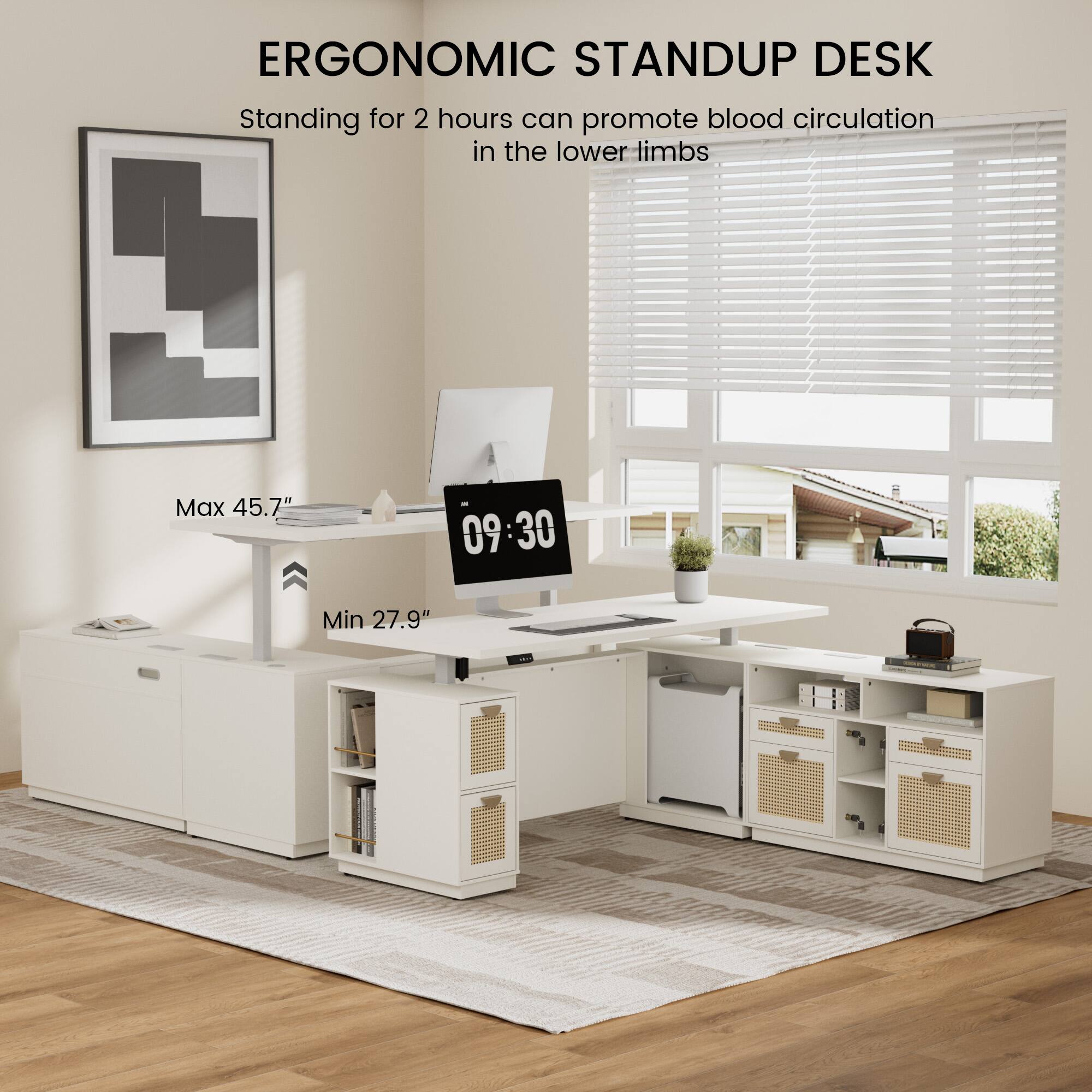 ERGONOMIC STANDUP DESK

Standing for 2 hours can promote blood circulation in the lower limbs

Max 45.7"  
Min 27.9"