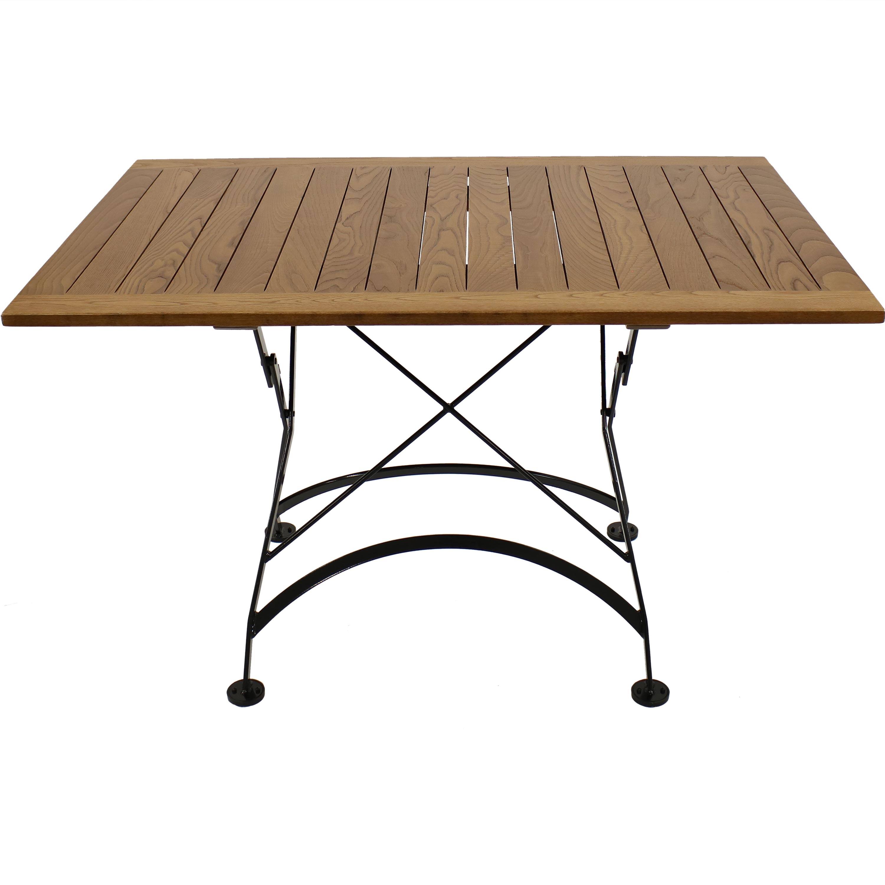 Alt View 5. Sunnydaze - 47.5 in European Chestnut Folding Rectangular Patio Dining Table - Brown.
