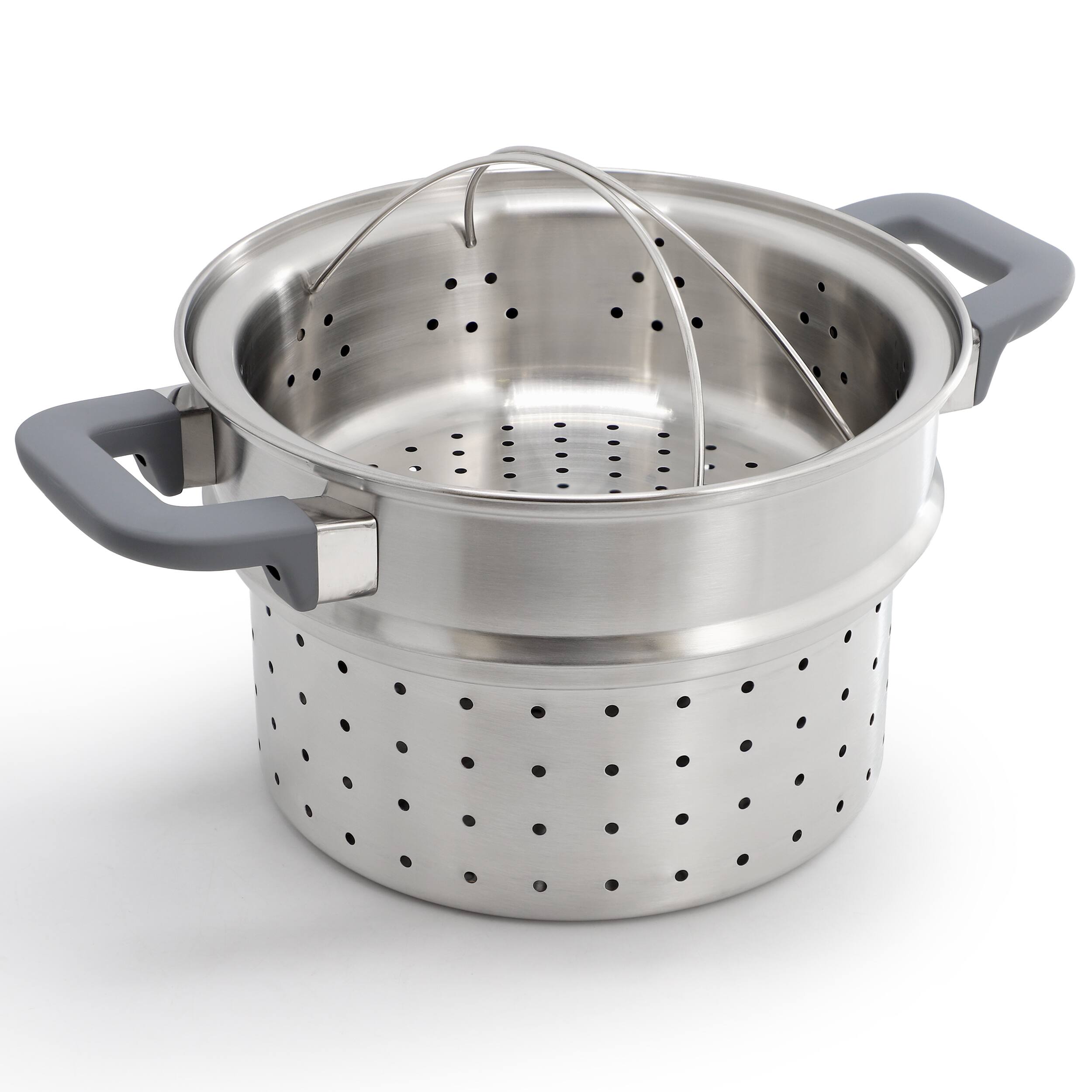 Alt View 1. Oster - Oster Beauford 4 Piece 5 Quart Stainless Steel Stock Pot with Inserts - Silver.