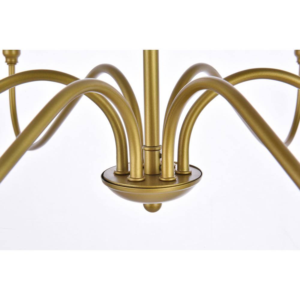 Alt View 2. Living District - Rohan 6 lights brass chandelier - Brass.