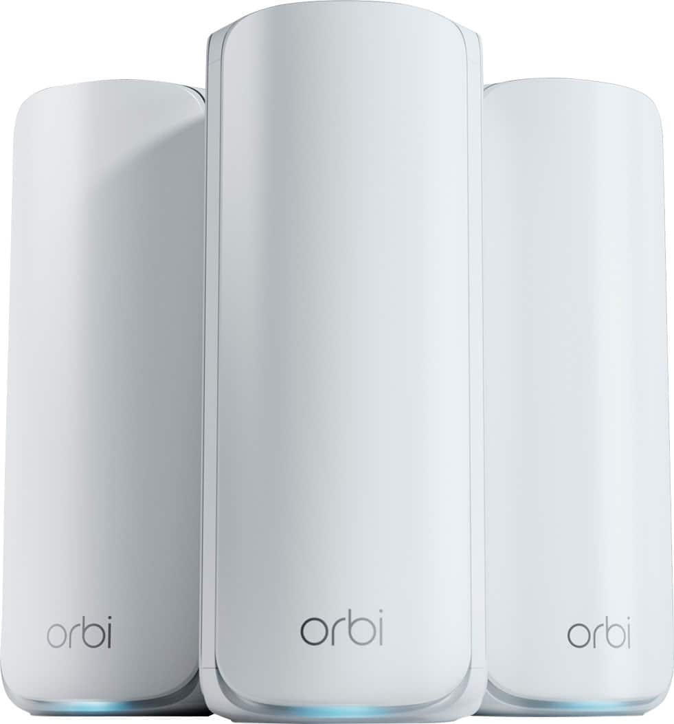 NETGEAR - Orbi 770 Series BE11000 Tri-band Mesh Wi-Fi 7 System (3-pack) - White - Front_Zoom