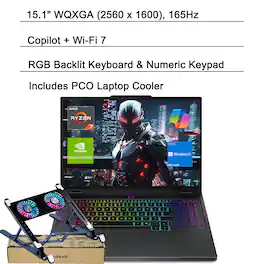 Lenovo - Legion 5 15.1" WQXGA Laptop - AMD Ryzen 7 260, 64GB RAM - 4TB SSD - NVIDIA GeForce RTX 5060 - For Gaming & Performance - Black