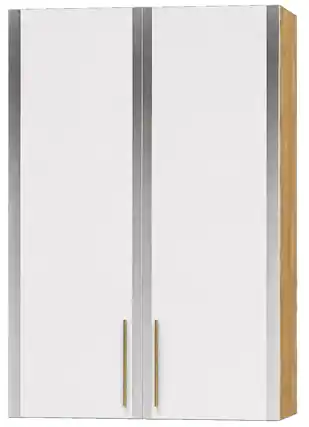 Front. AGA - AGA 24W x 48H x 13D Upper Cabinet - Oak - White - White.
