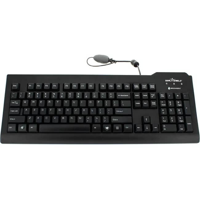 Seal Shield - Silver Seal Waterproof Keyboard - Cable Connectivity - USB Interface - 105 Key(s) - Belgian - AZERTY Layout - Black