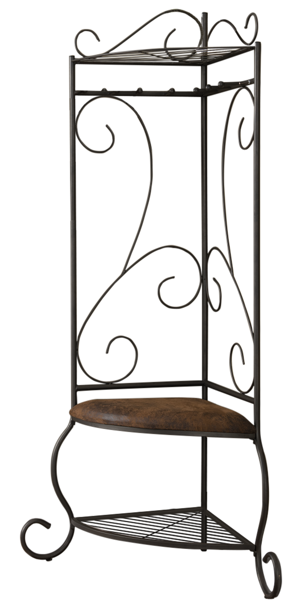 Angle. Kings Brand Furniture - Kings Brand Furniture Akiba 6-Hook Hall Tree Storage Bench with Coat Rack - Black.