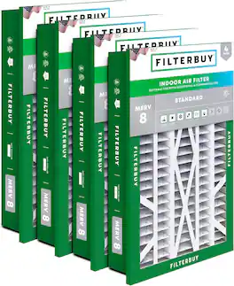 Filterbuy - 20x30x5 MERV 8 Dust & Allergy Defense, Pleated HVAC AC Furnace Air Filters for Honeywell Return Grille (4-Pack) - Silver
