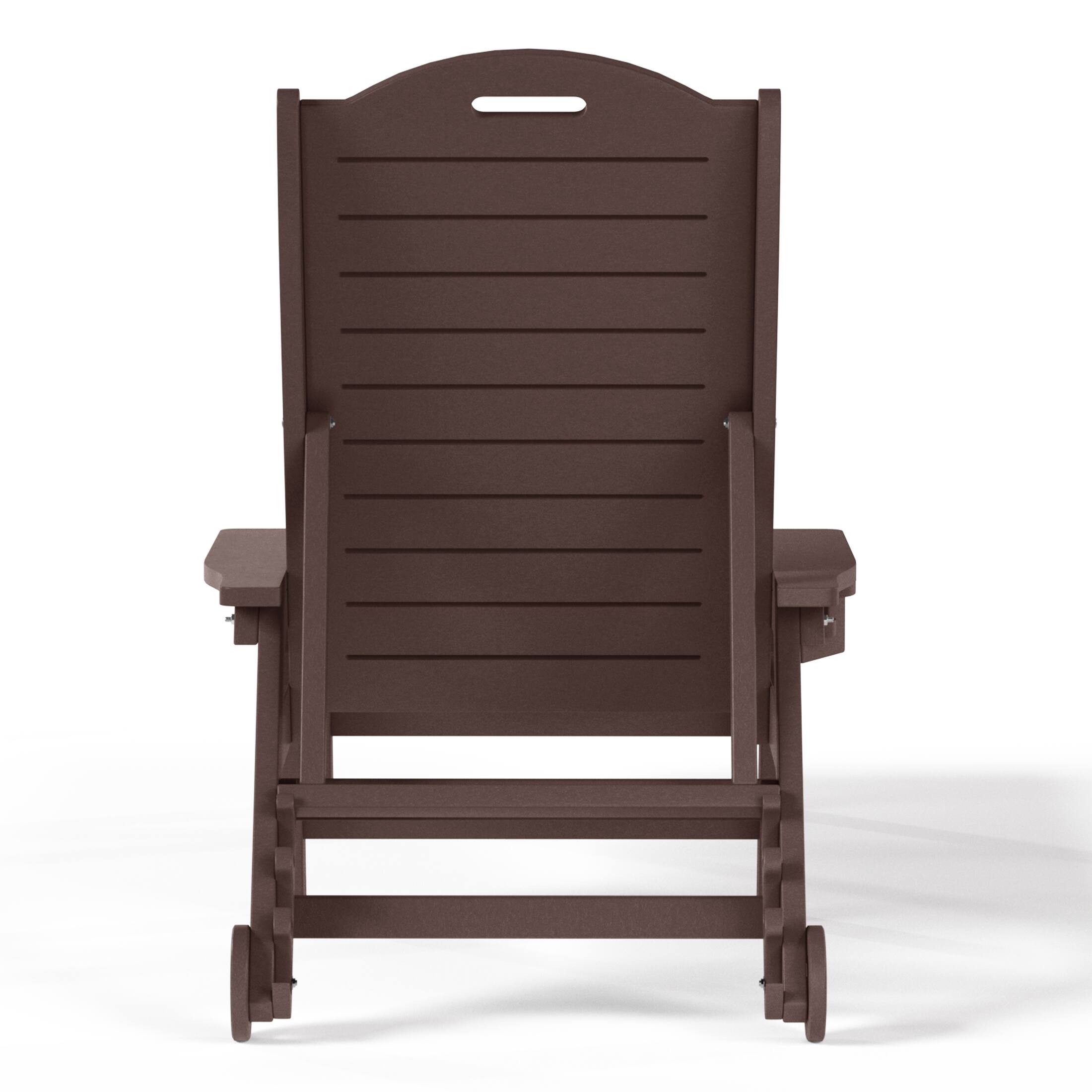 Alt View 1. WestinTrends - WestinTrends Aruba Outdoor HDPE Patio Chaise Lounge With Wheels & Cup Holder - Dark Brown.