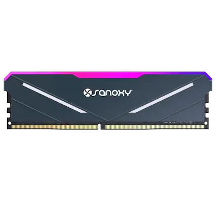 Front. Sanoxy - SANOXY 16GB DDR4 3600MHz Gaming RAM with Heat Sink – High-Speed Performance & Cooling - Black.