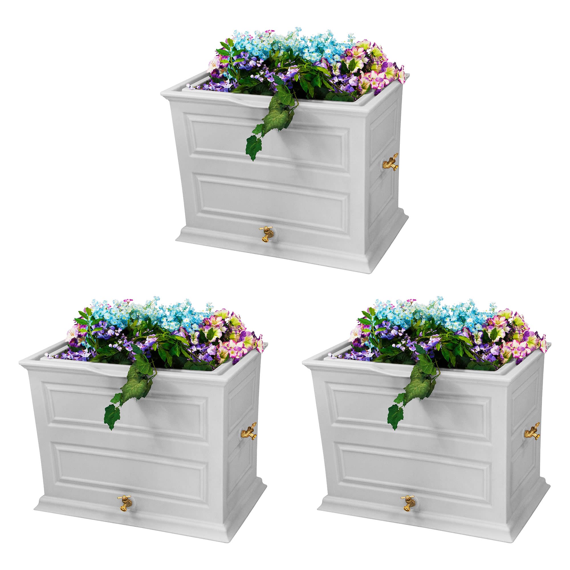 Good Ideas - Savannah 42 Gal Flatback Colonial Style Rain Barrel Planter (3 Pack) price history on PriceWatchPro